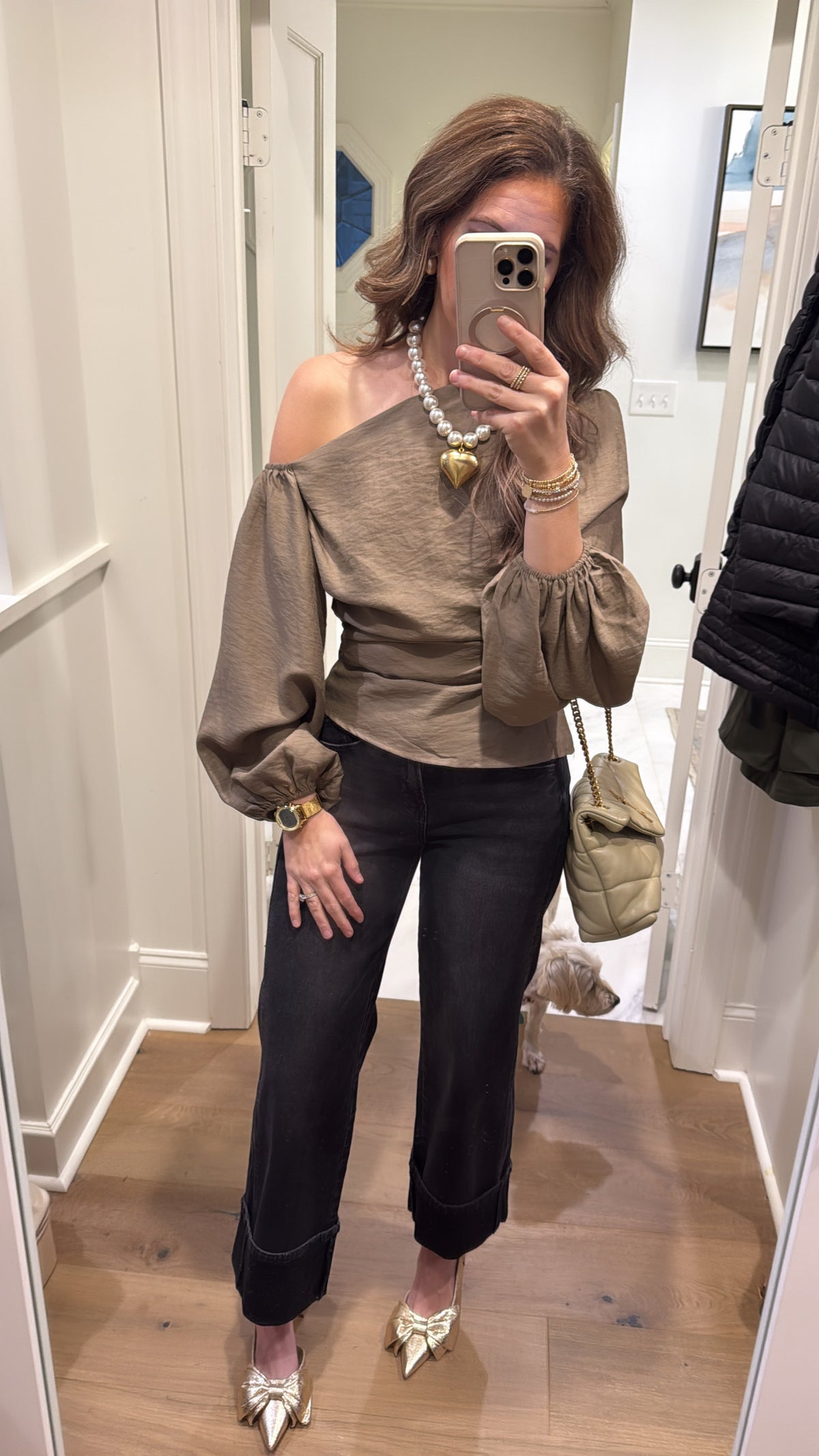 ADDIE OLIVE ONE SHOULDER TOP