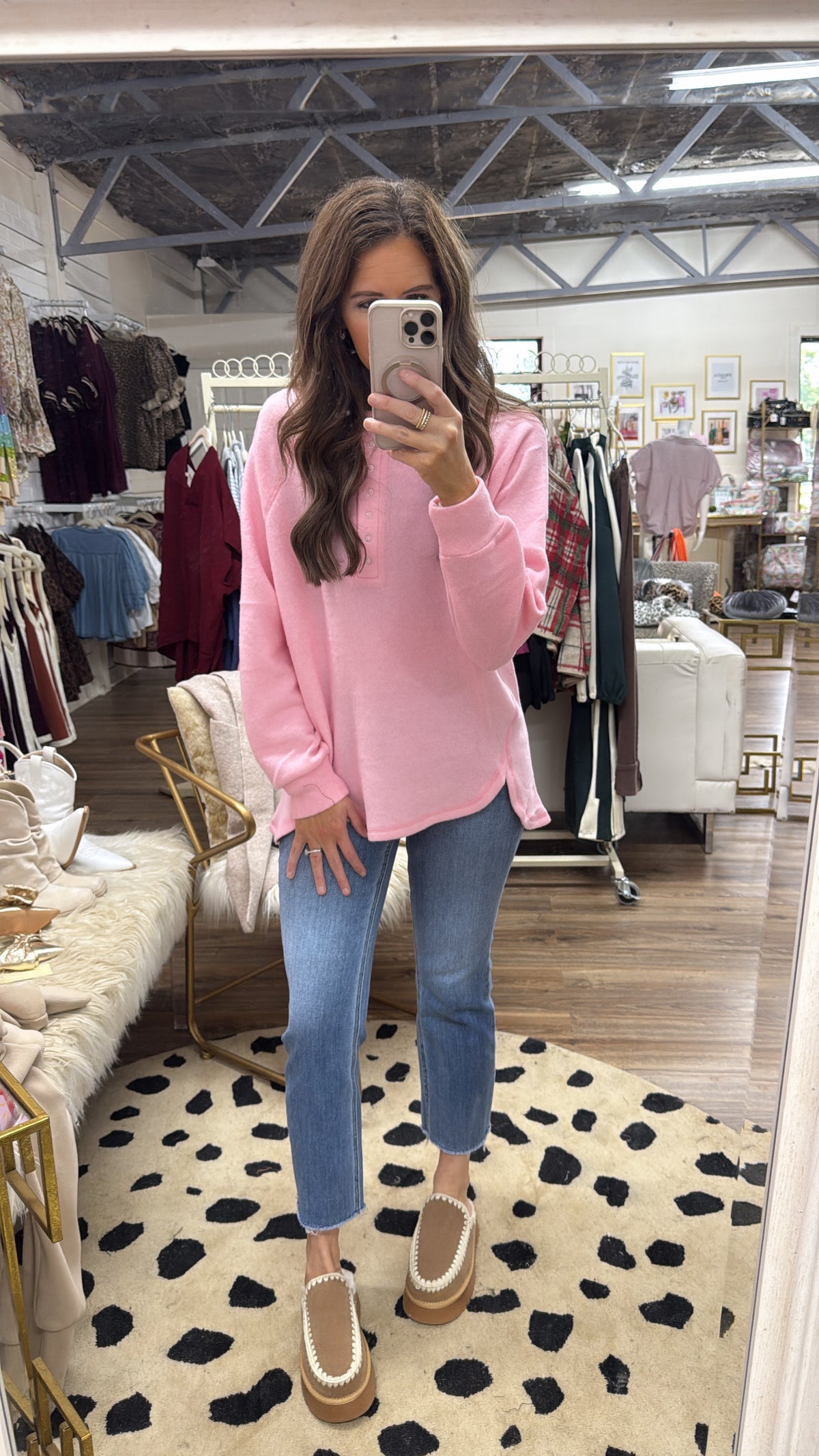 PINK MAGGIE HACCI HENLEY