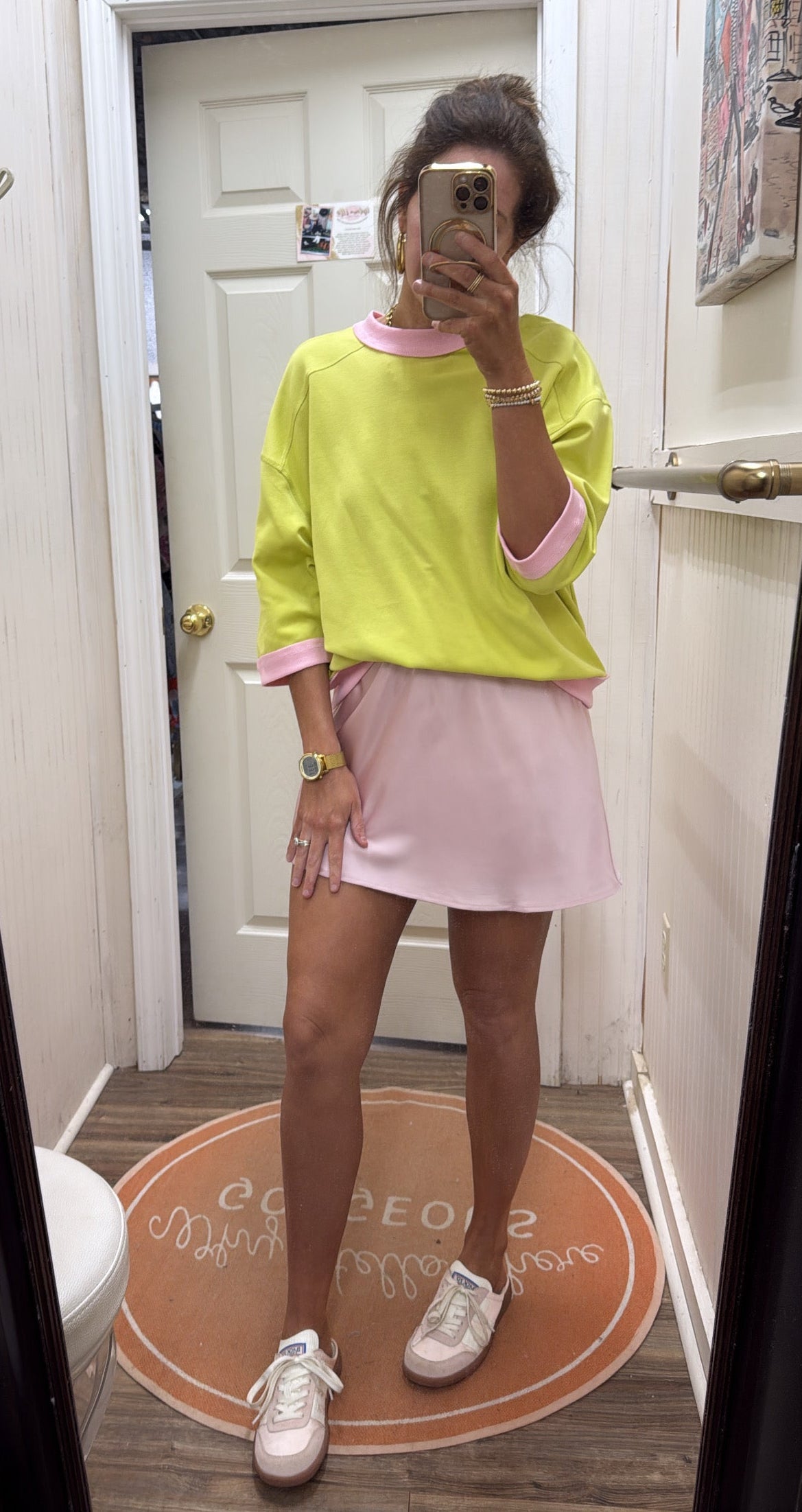 BLUSH SATIN MINI SKORT