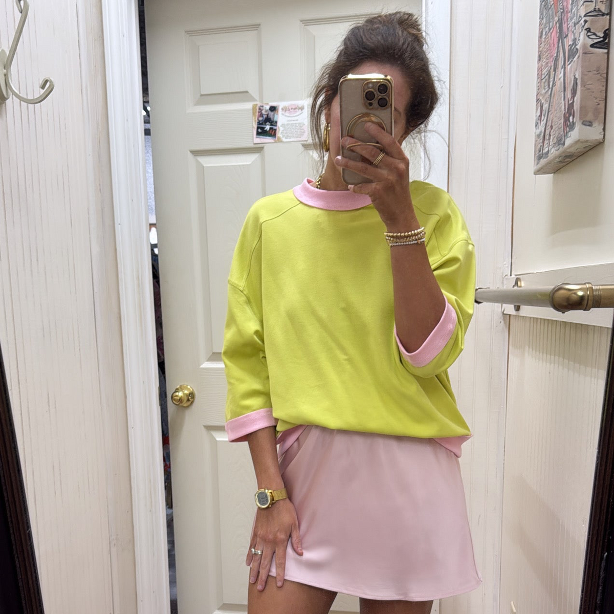 BLUSH SATIN MINI SKORT