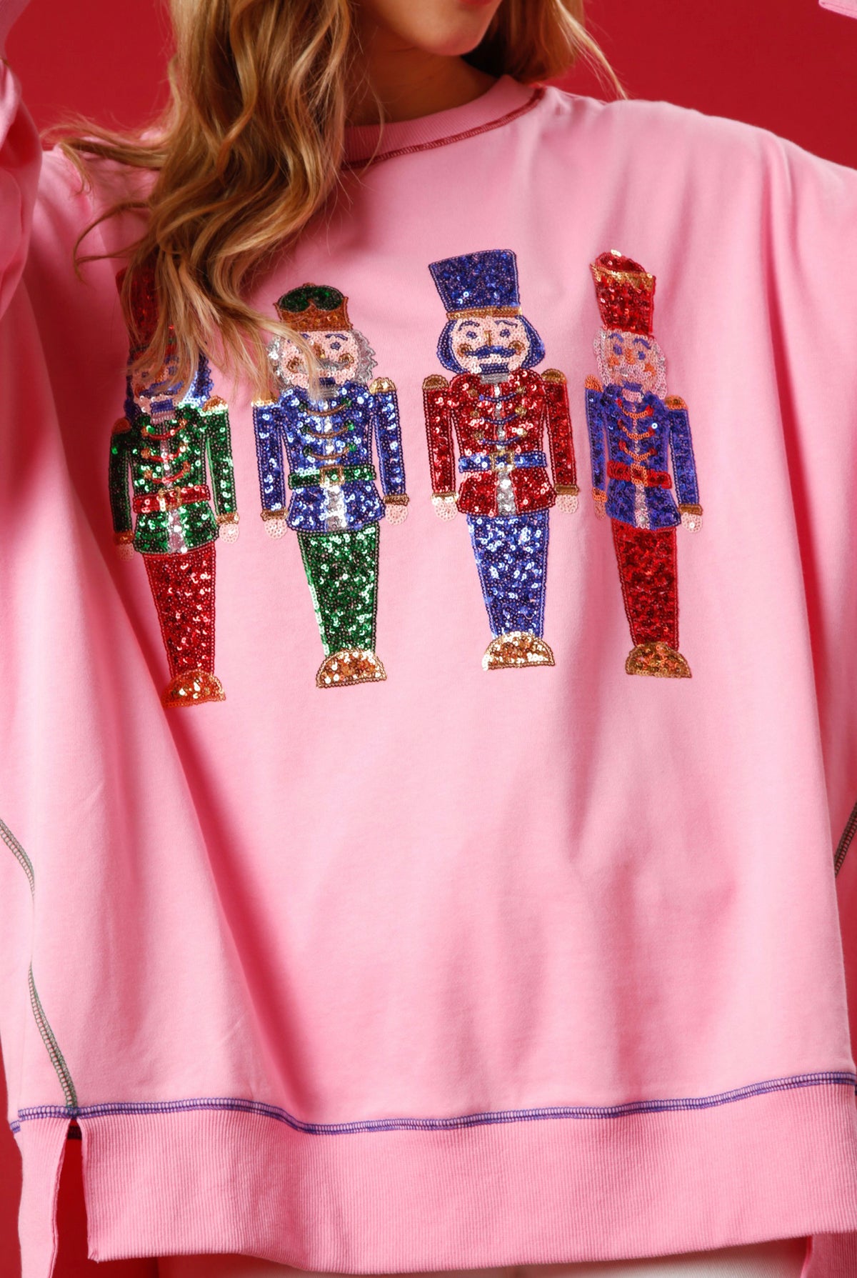 SEQUIN NUTCRACKER  SWEATSHIRT -PREORDER