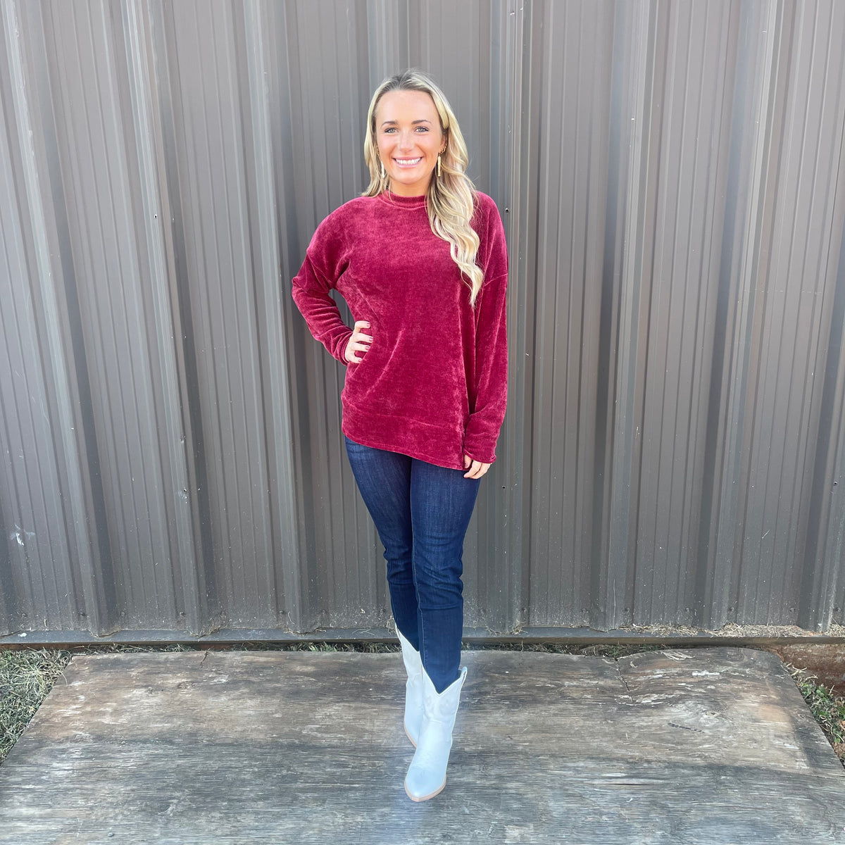MARY CHENILLE RIBBED TOP