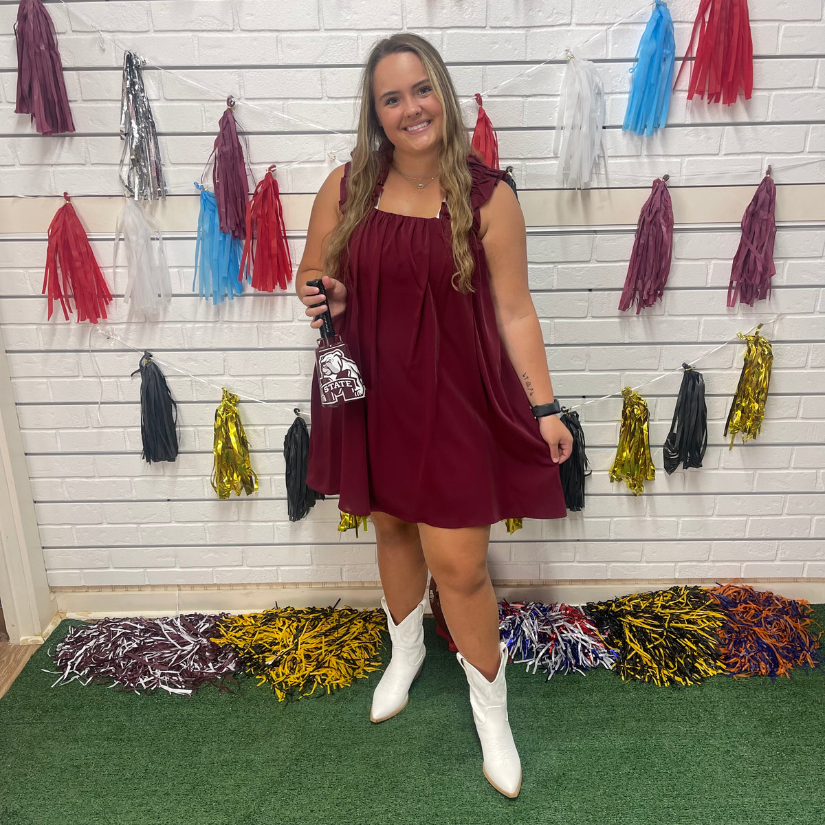 WHITNEY RUCHED STRAP DRESS