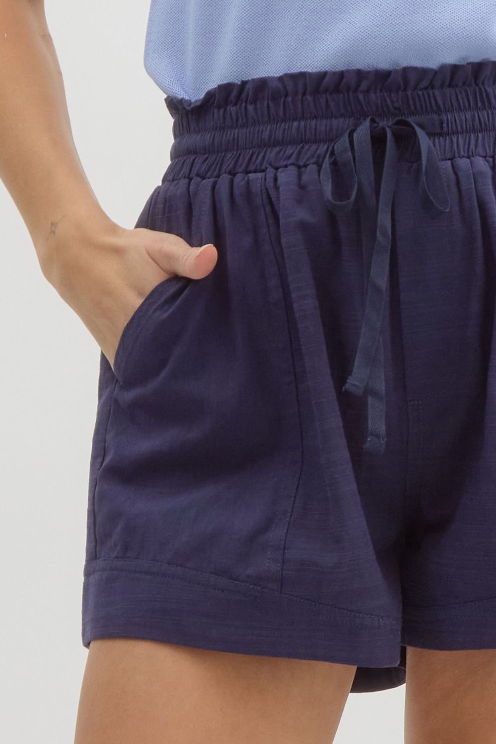 NAVY DRAWSTRING SHORTS