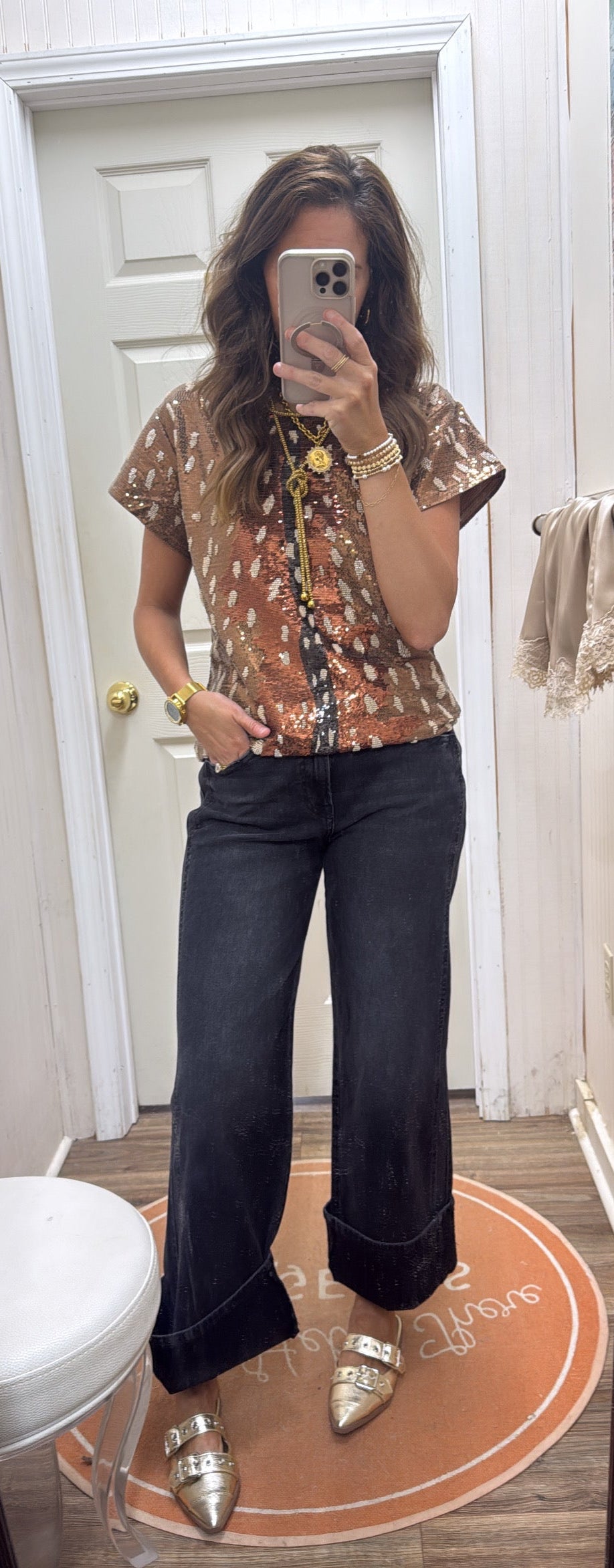SEQUIN DEER TEE-QOS