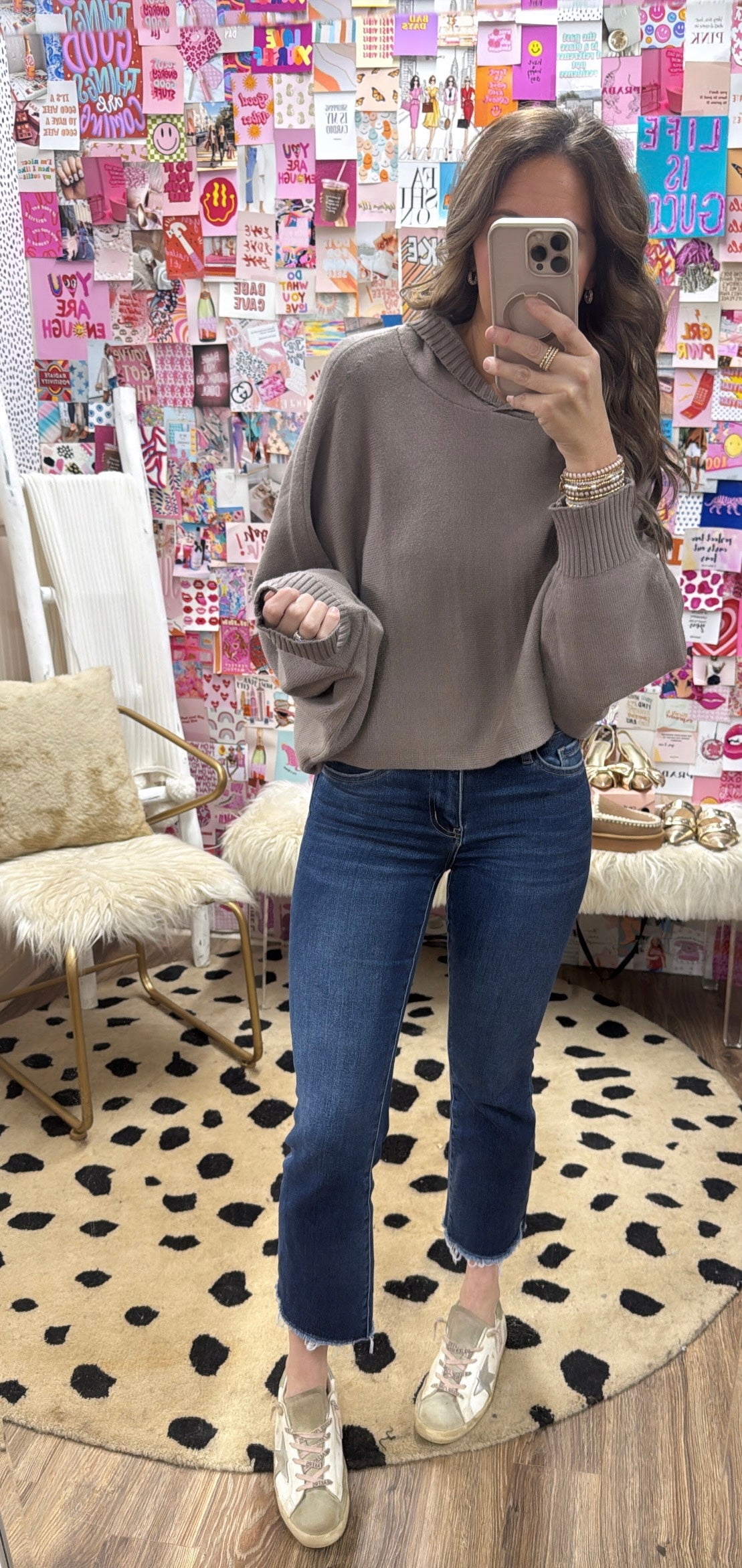 KHAKI HOODED SWEATER