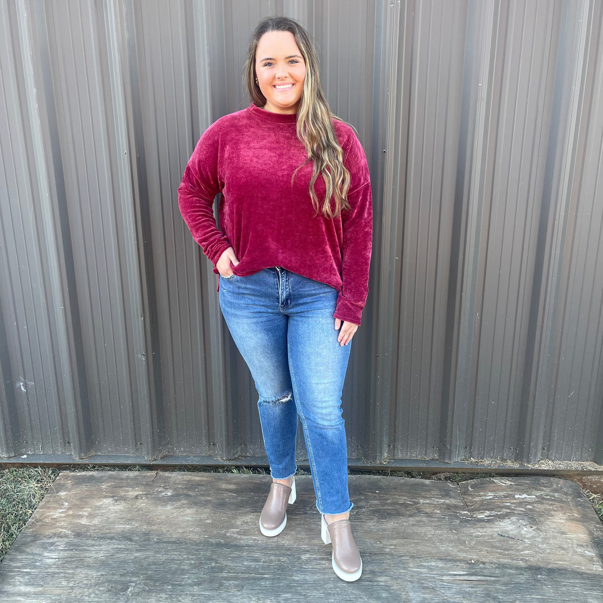 MARY CHENILLE RIBBED TOP