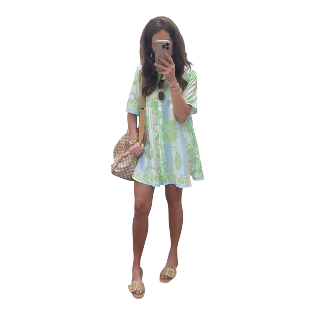 SEA SHELL STRIPE SHIRT DRESS