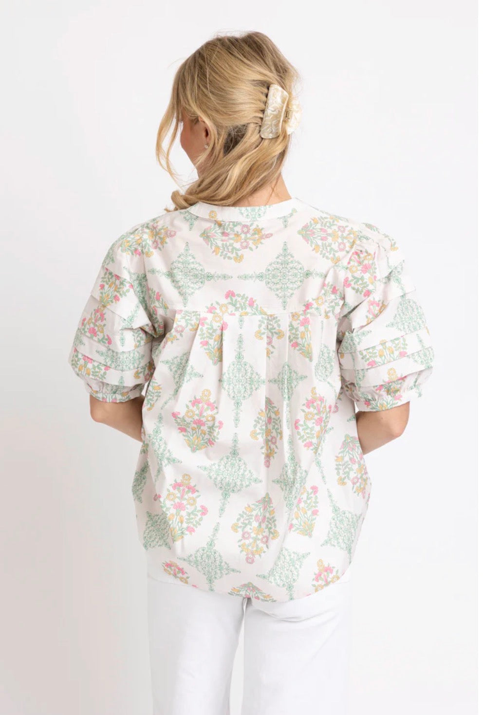 VINTAGE FLORAL PLEAT TOP