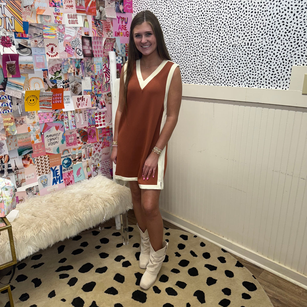 RUST VARSITY INSPIRED DRESS