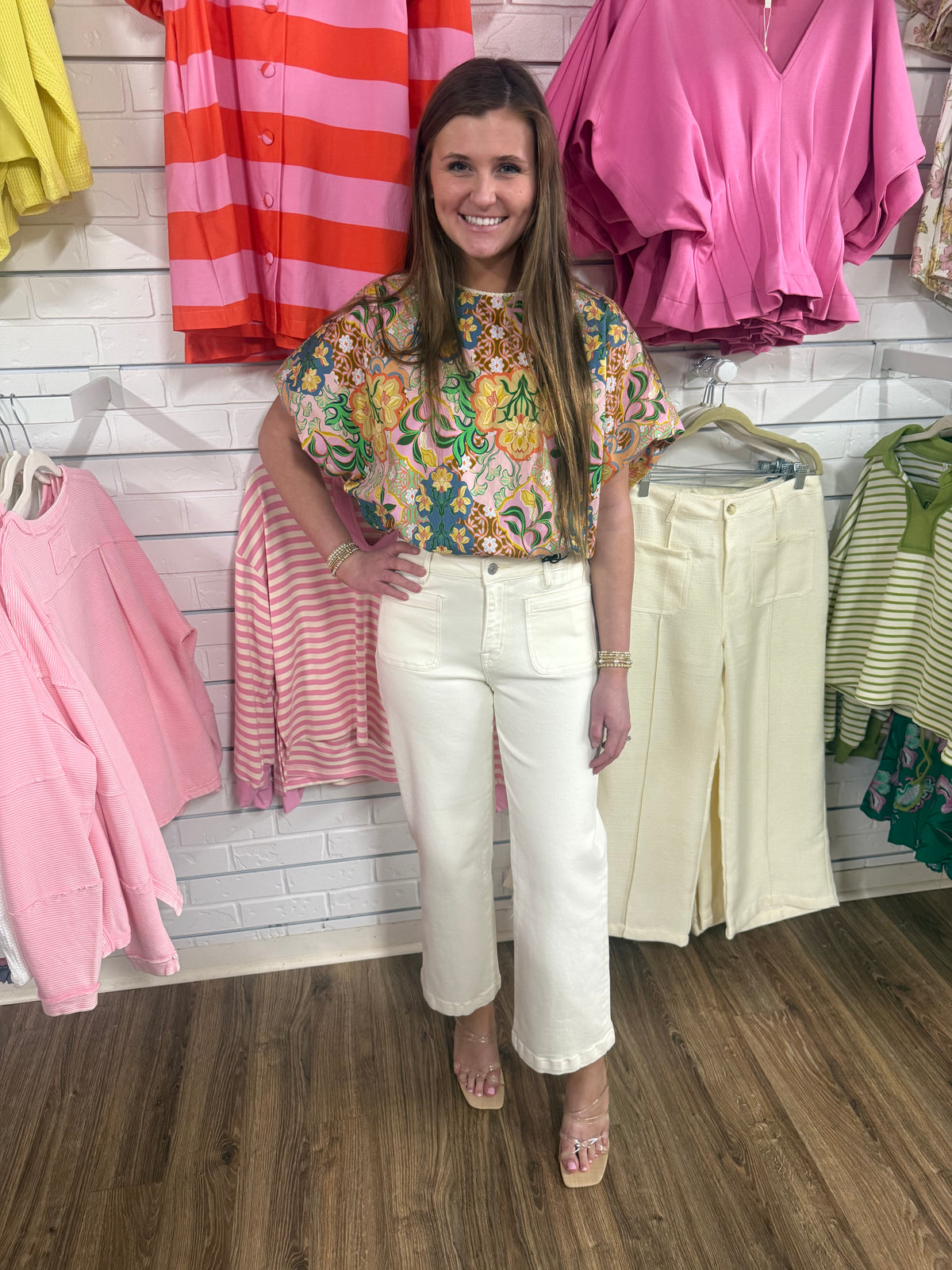 FLORAL CROCHET TRIM MID SKIRT SET