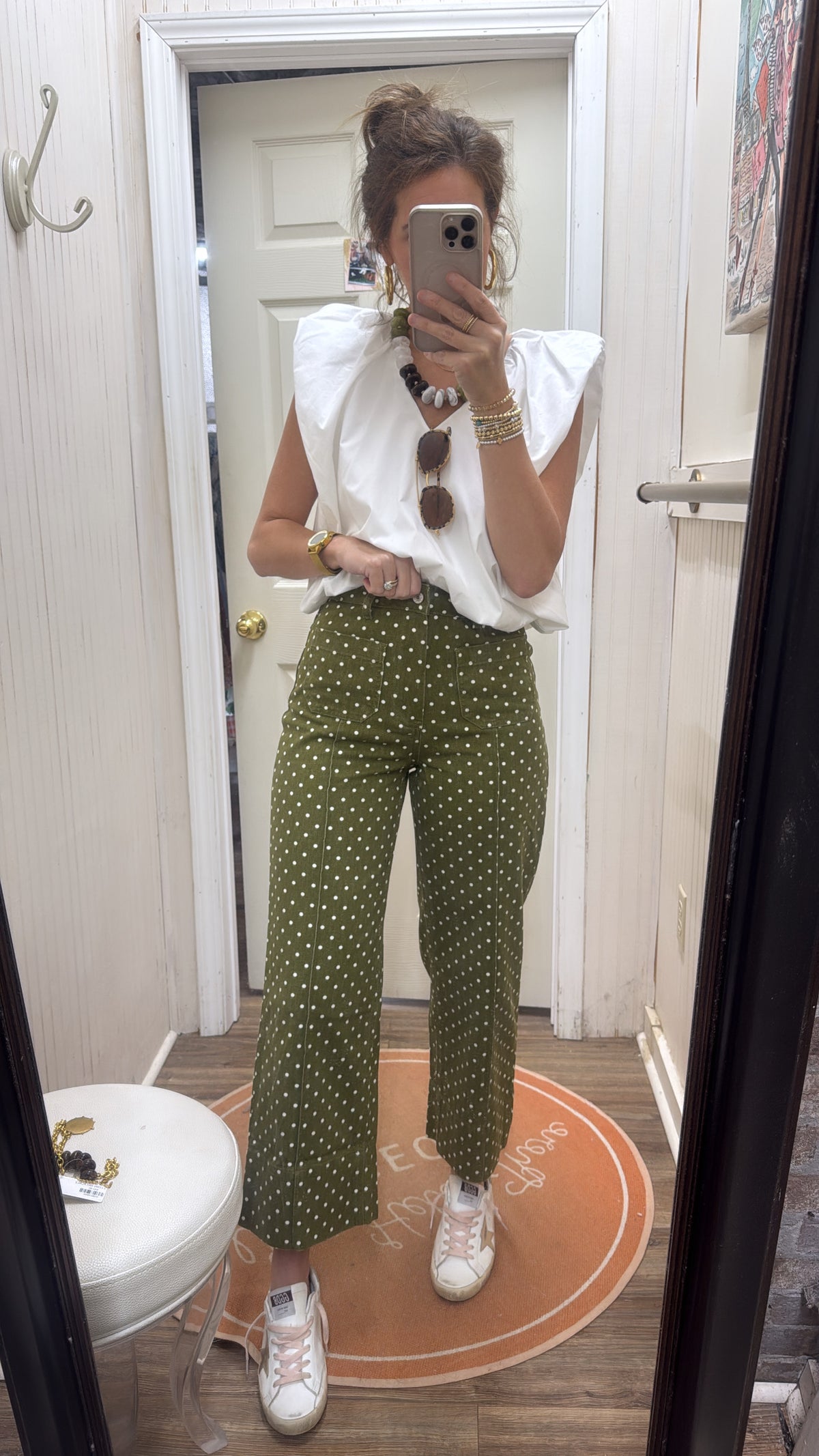OLIVE POLKADOT PANT