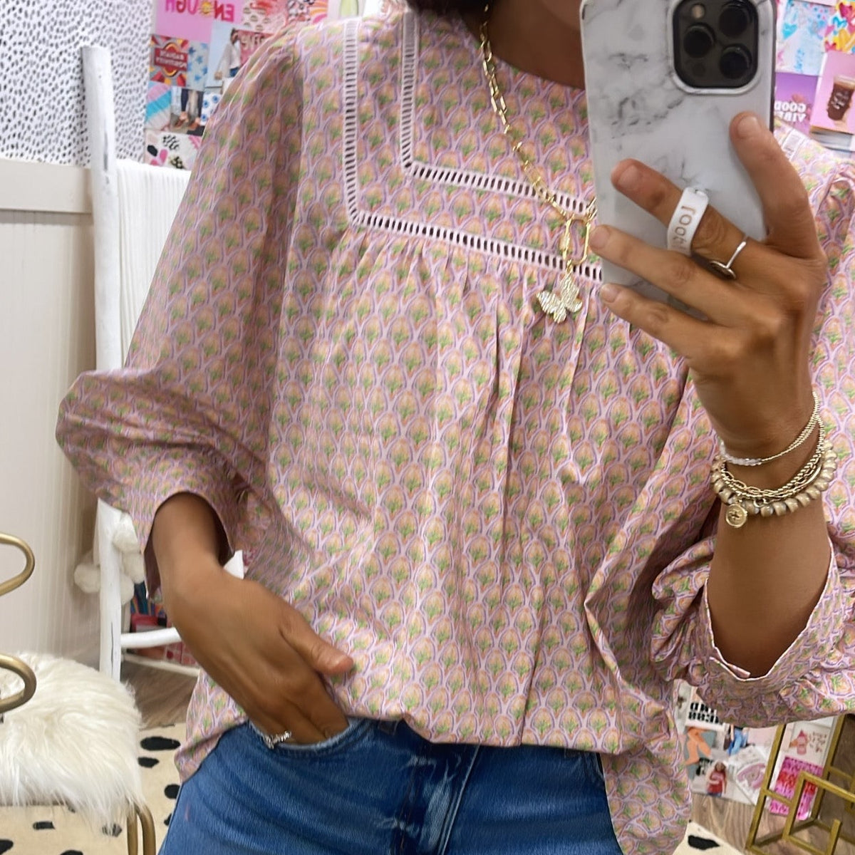 VINTAGE PARIS FLORAL TOP