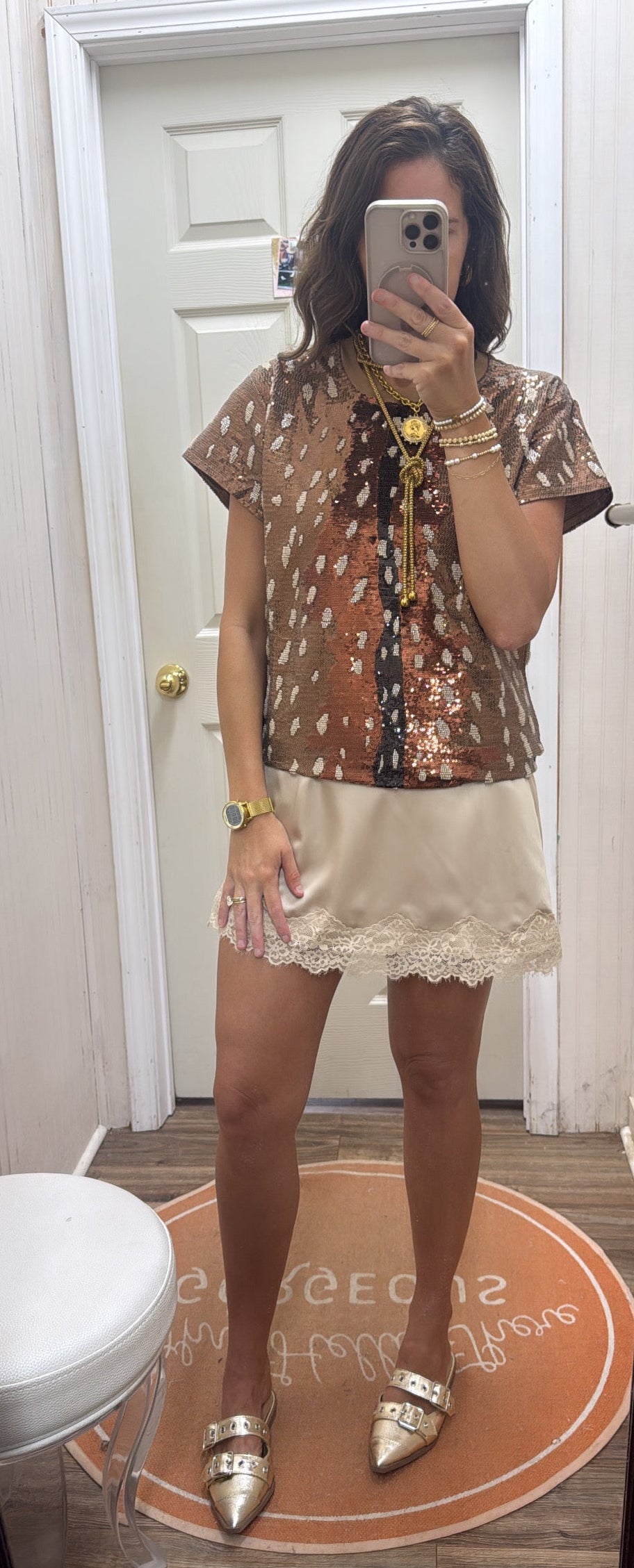 SEQUIN DEER TEE-QOS