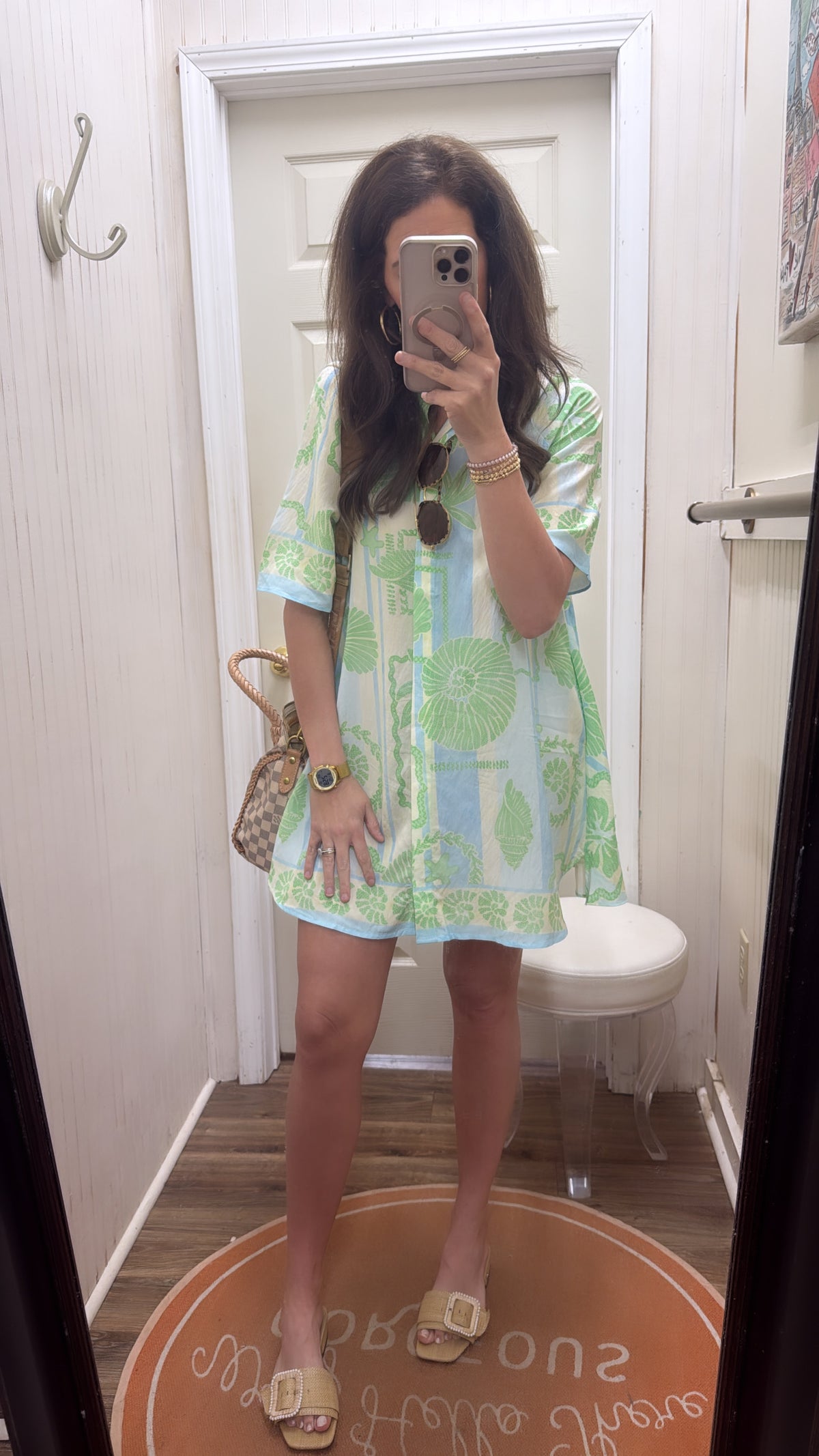 SEA SHELL STRIPE SHIRT DRESS