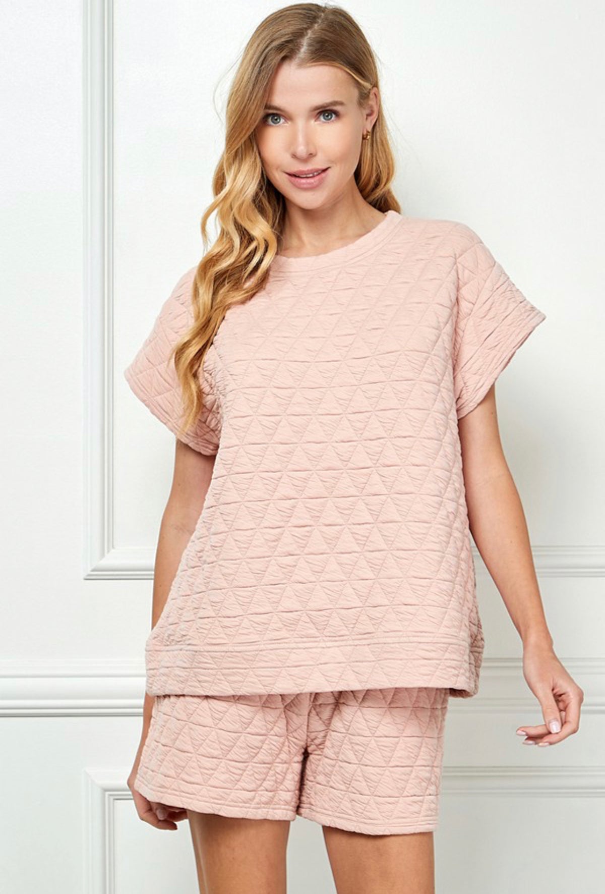 QUILTED SHORT SLV TOP