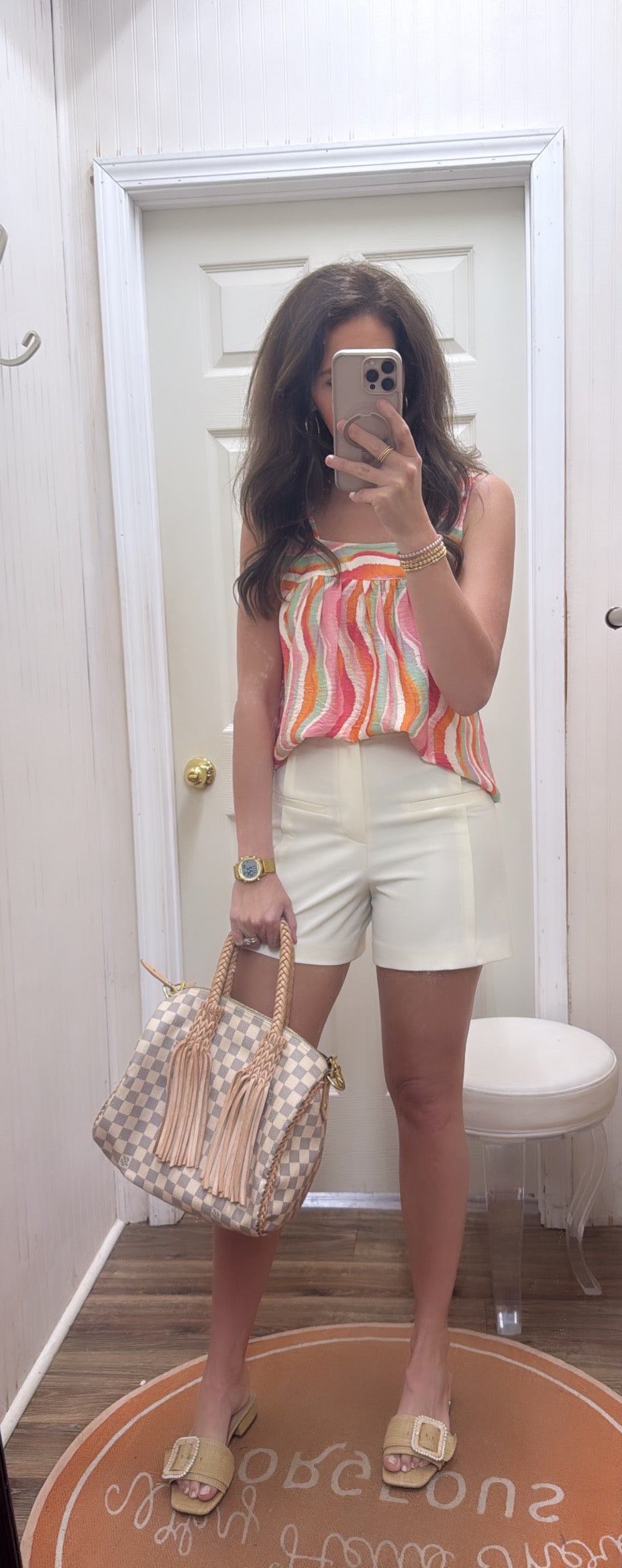 WAVY STRIPE SQUARE NECK TANK