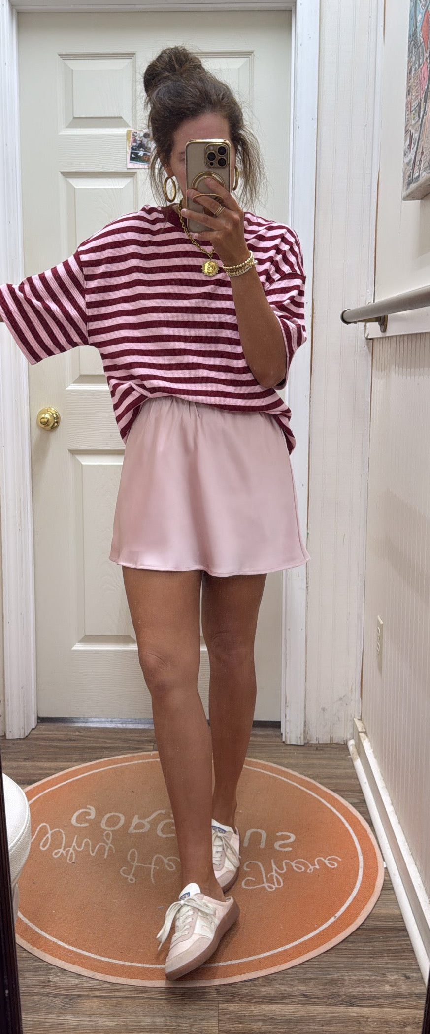 BLUSH SATIN MINI SKORT