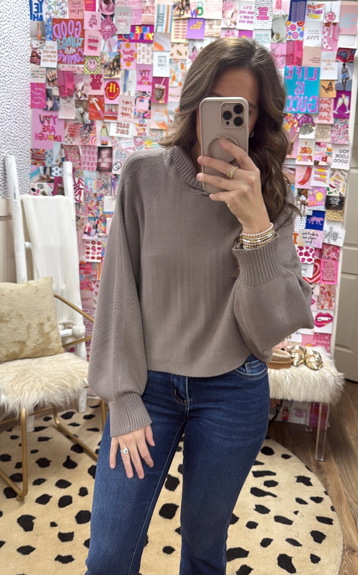 KHAKI HOODED SWEATER