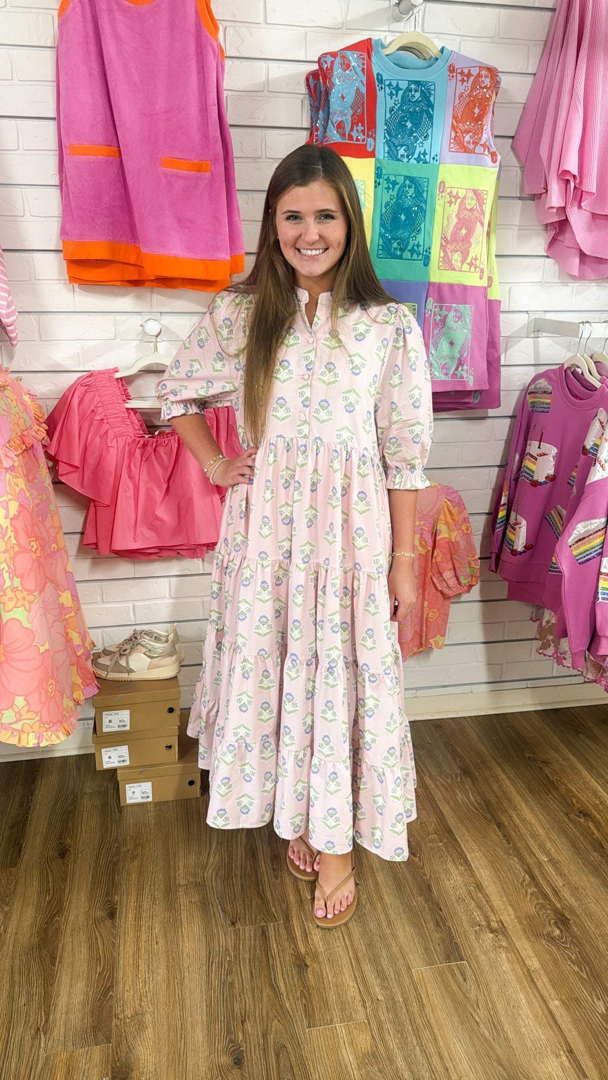 FRENCH FLORAL KIKI TIER MAXI DRESS