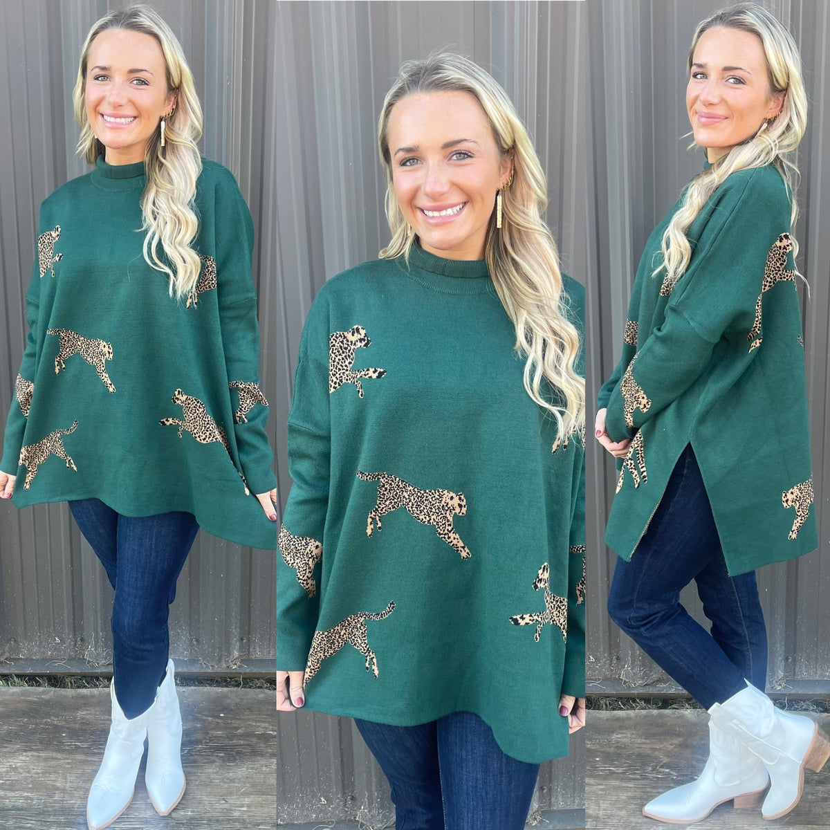 GREEN CHEETAH SWEATER