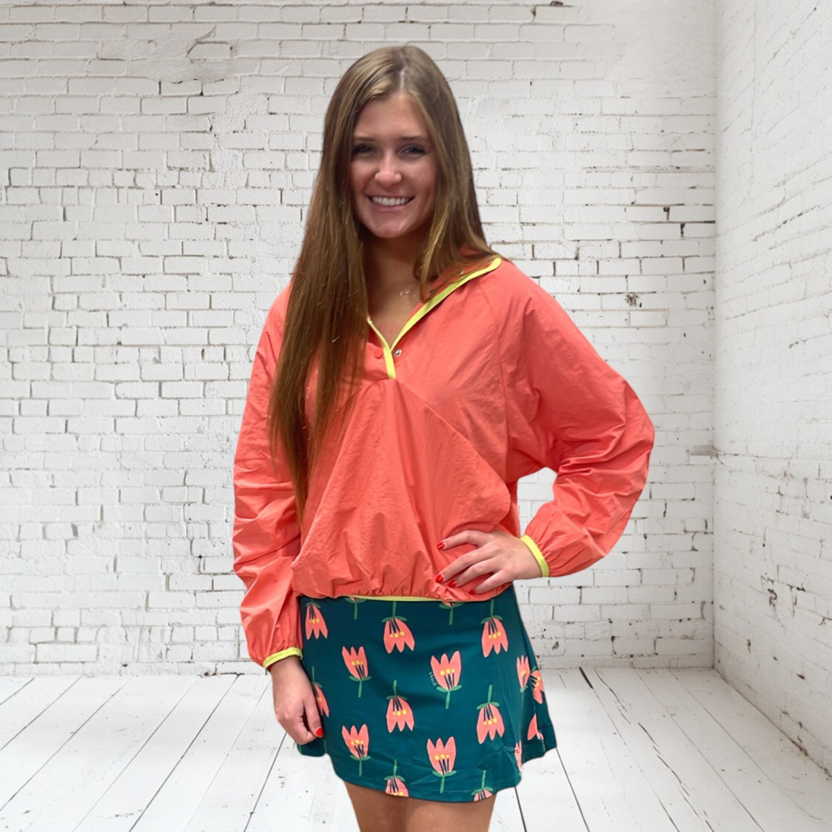 CORAL PIPED WINDBREAKER JACKET