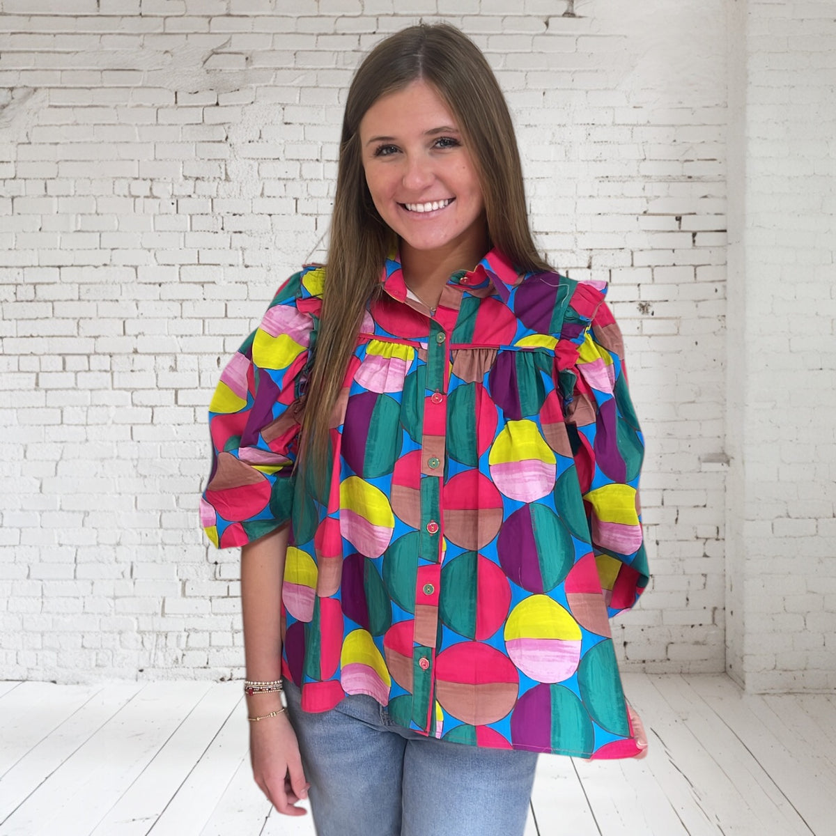MODERN POP RUFFLE PUFF TOP