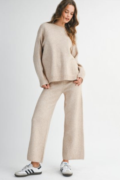 MOCHA CREW NECK PANTS SET