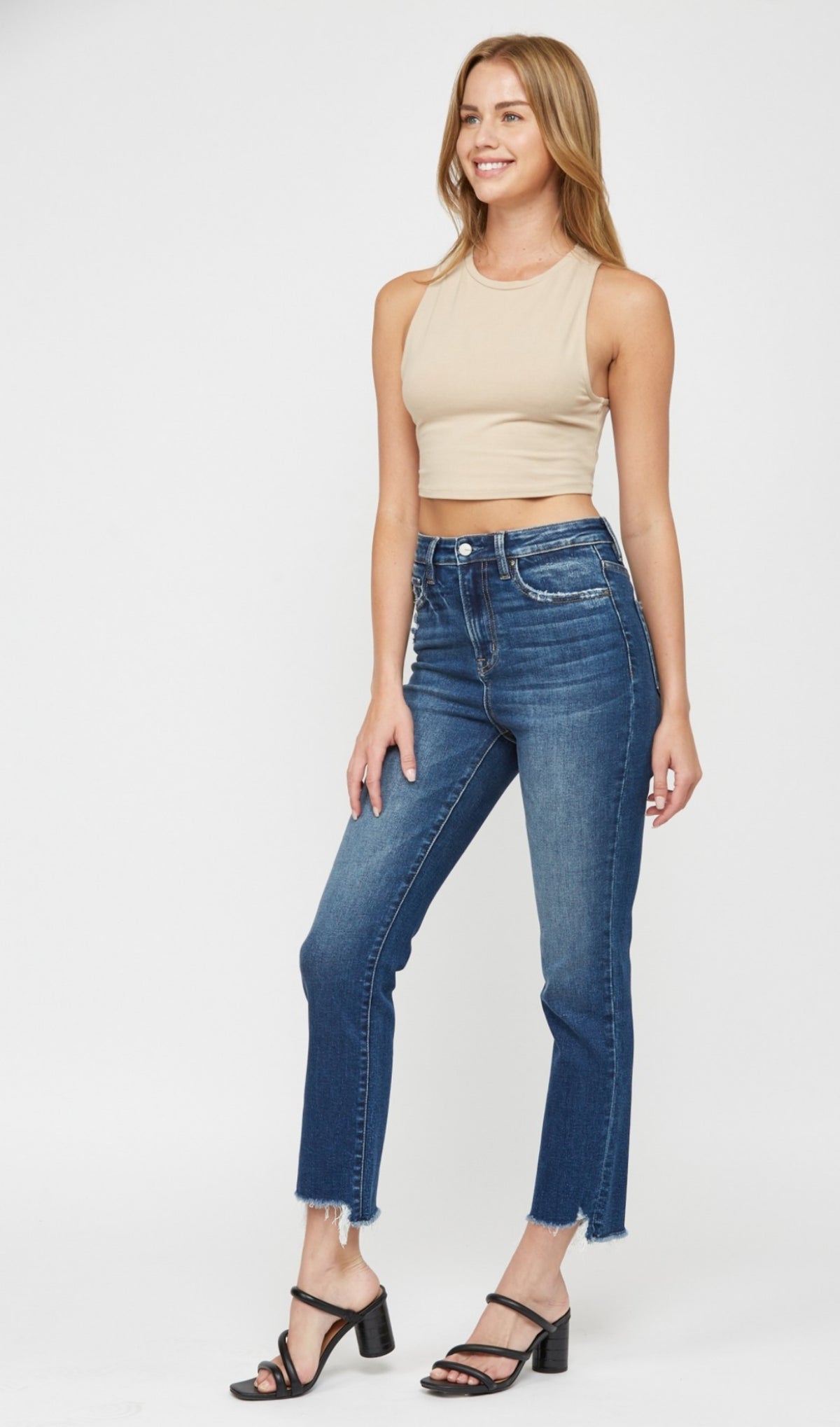 BAYLOR MID RISE STEP HEM DENIM