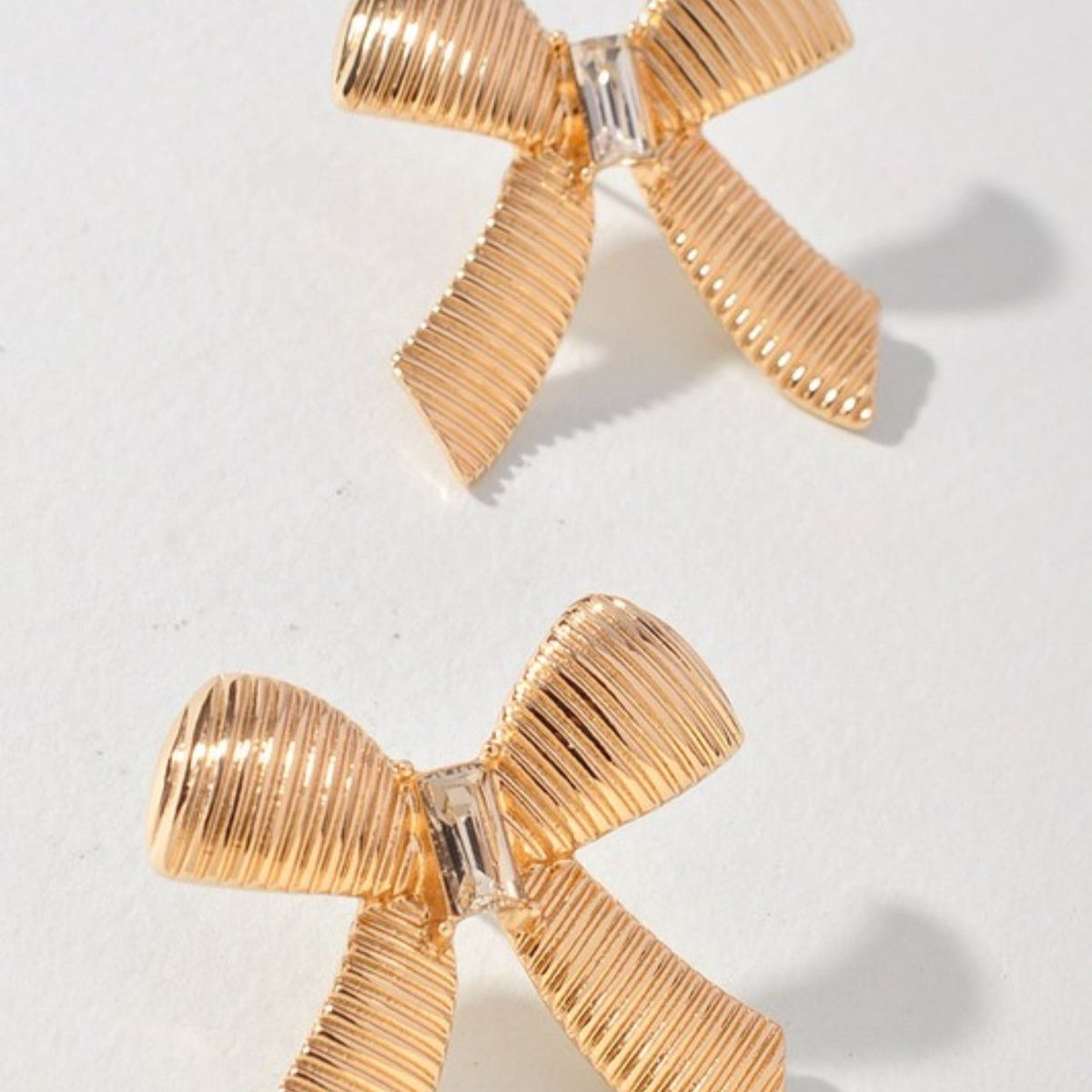 RHINESTONE BOW EARRINGS