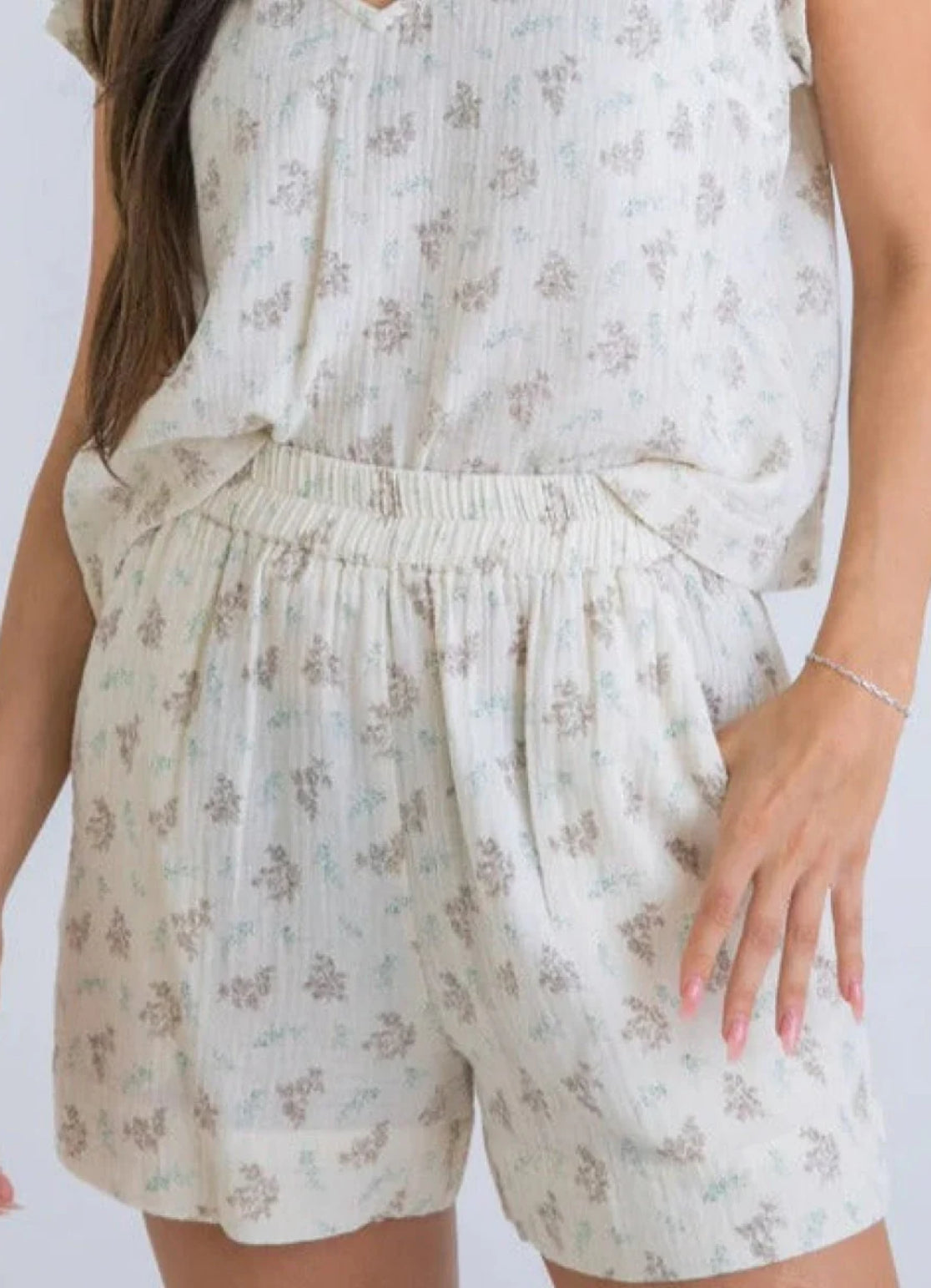 VINTAGE FLORAL GAUZE SHORT