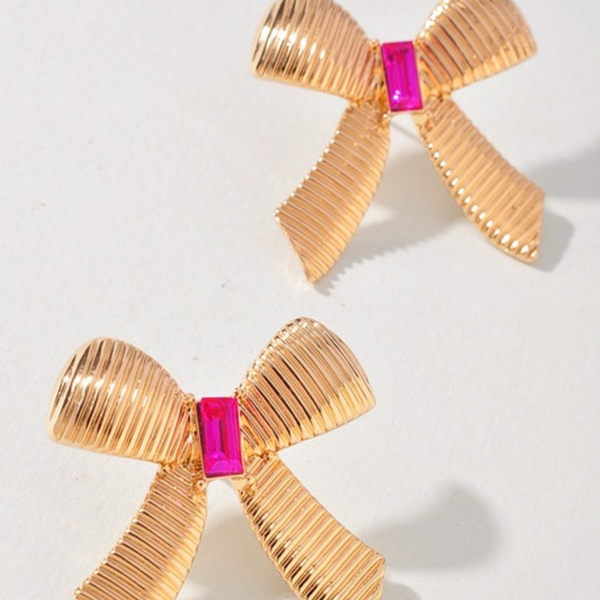 RHINESTONE BOW EARRINGS