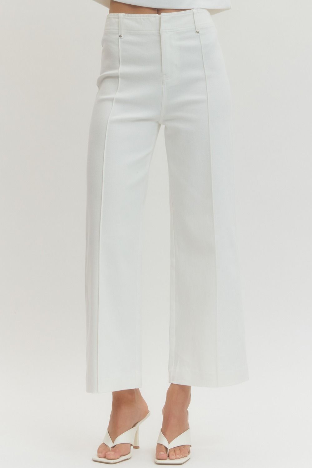 OFF WHITE WIDE LEG FRONT SEAM PANT