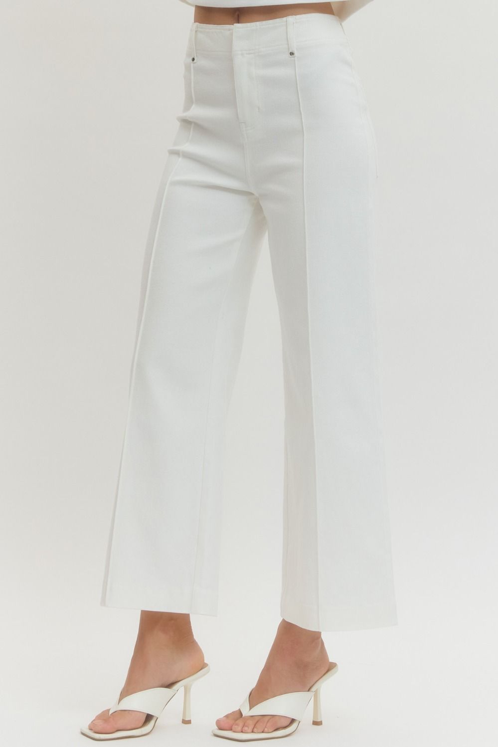 OFF WHITE WIDE LEG FRONT SEAM PANT