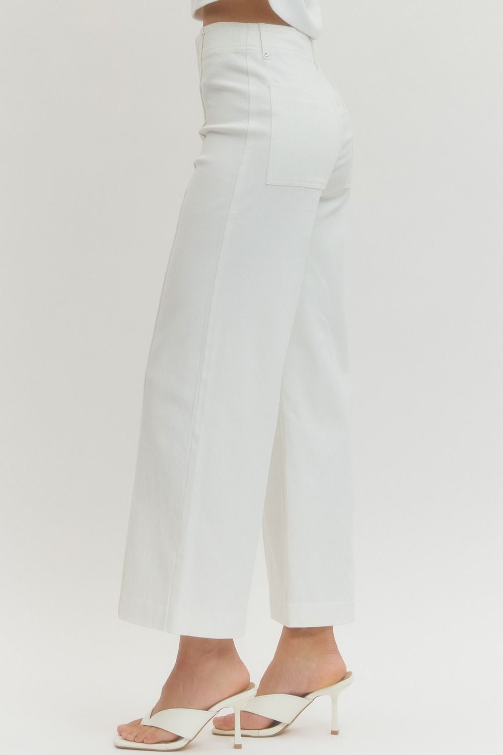 OFF WHITE WIDE LEG FRONT SEAM PANT
