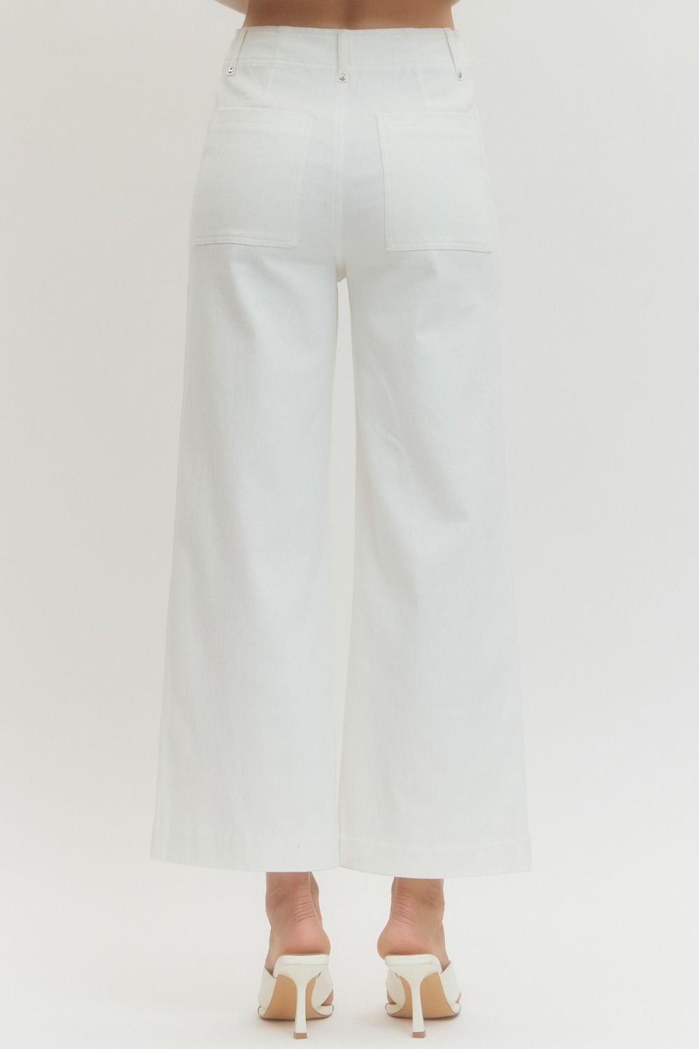 OFF WHITE WIDE LEG FRONT SEAM PANT