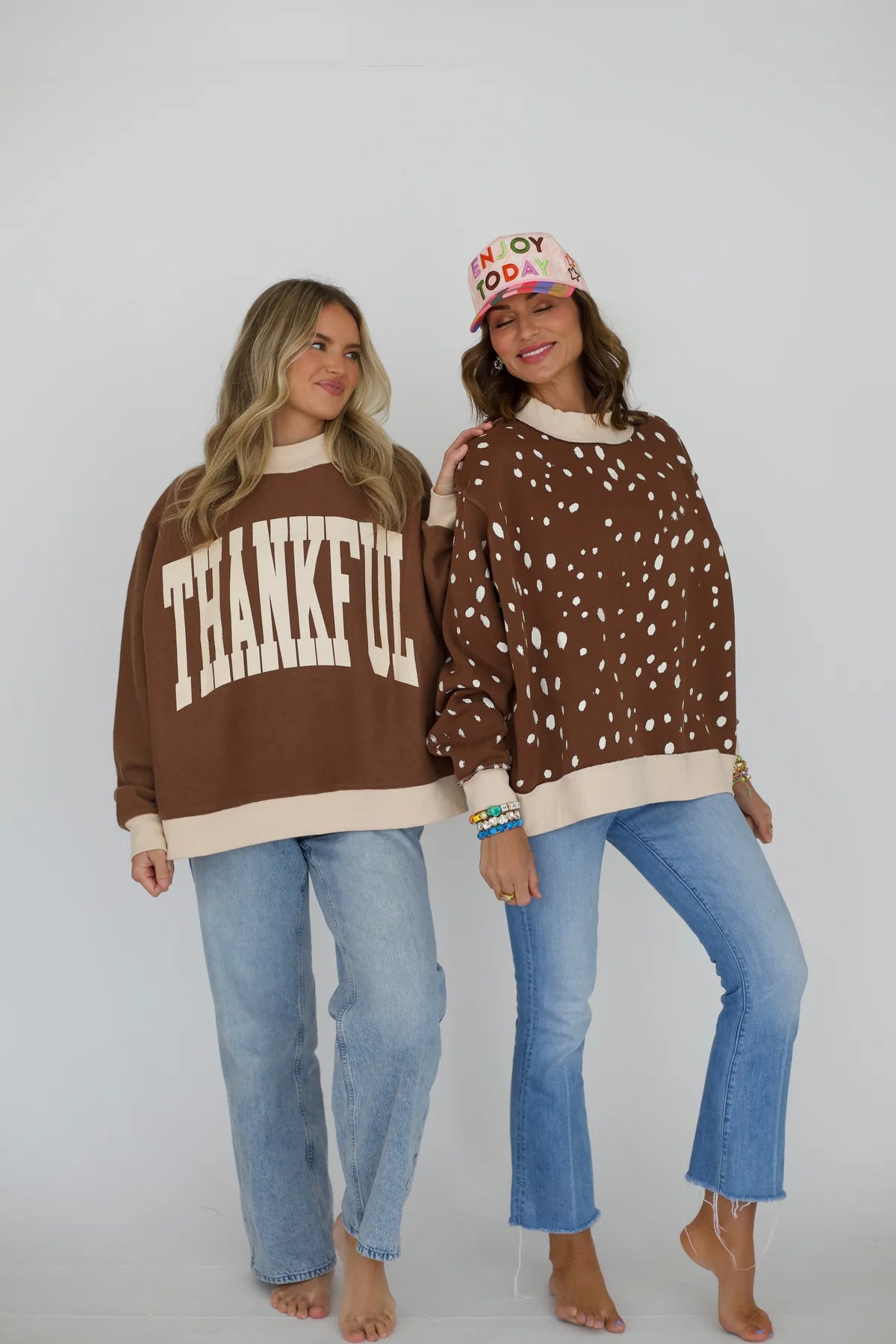 THANKFUL 2 SIDED MOCK SWEATSHIRT