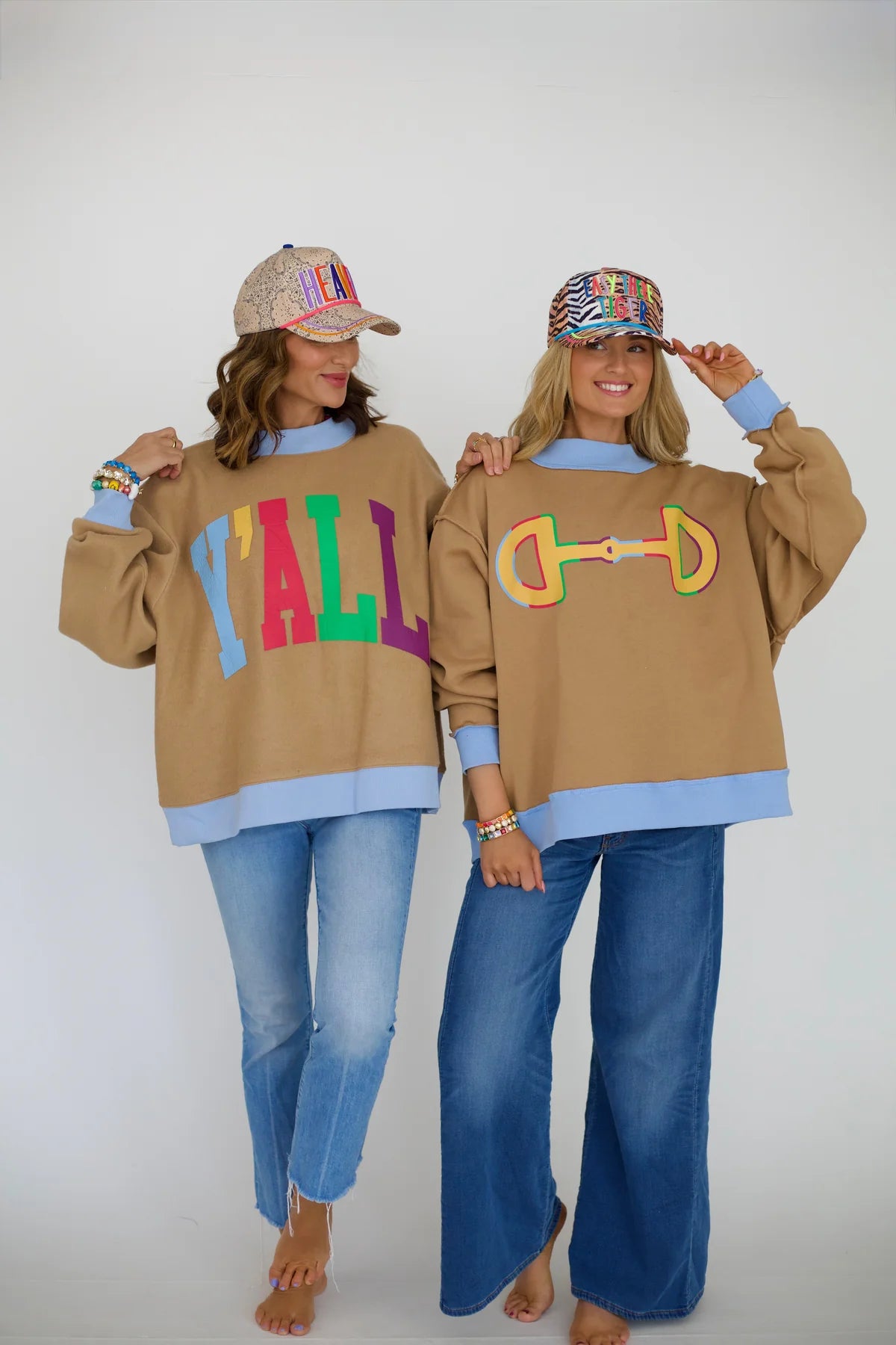 Y'ALL 2 SIDED MOCK SWEATSHIRT