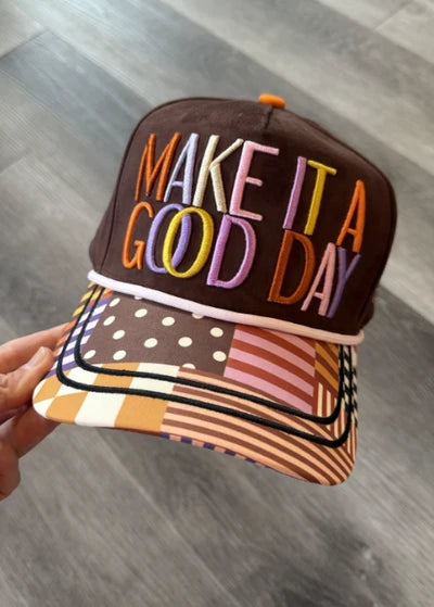 BROWN MAKE IT A GOOD DAY HAT