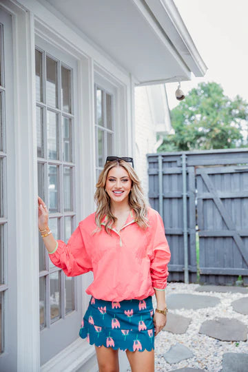 CORAL PIPED WINDBREAKER JACKET
