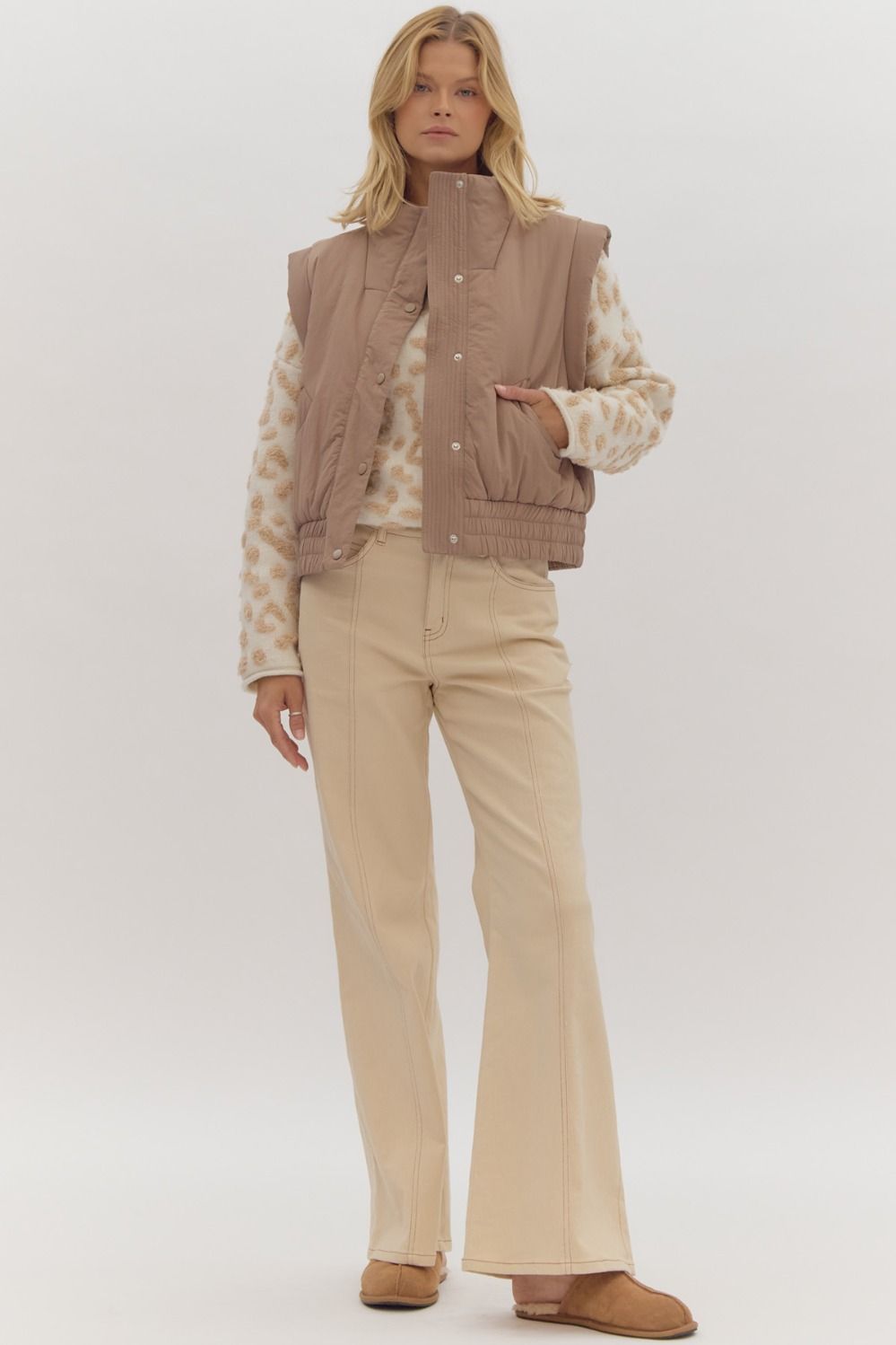 MOCHA SNAP PUFF VEST