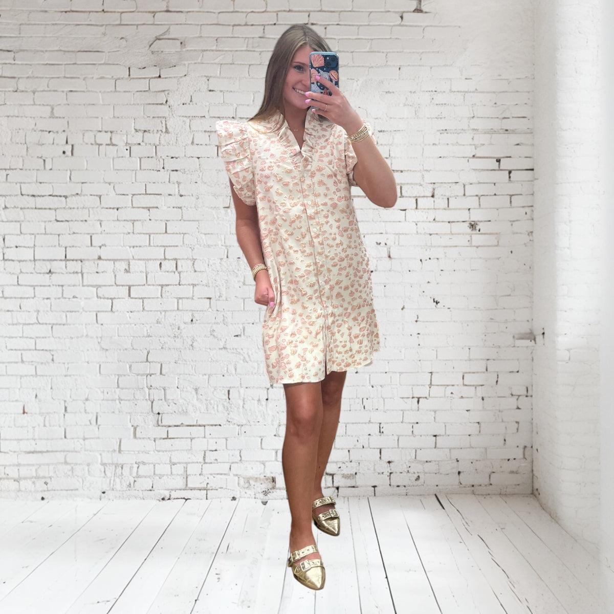 PINK METALLIC ABSTRACT TEXTURE DRESS