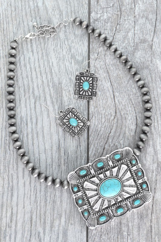 NAVAJO PEARL TURQUOISE NECKLACE SET