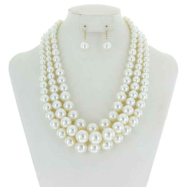 MULTI STRAND PEARL NECKLACE SET