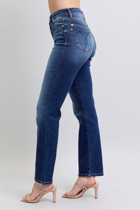 CECE DARK STRAIGHT THERMAL DENIM