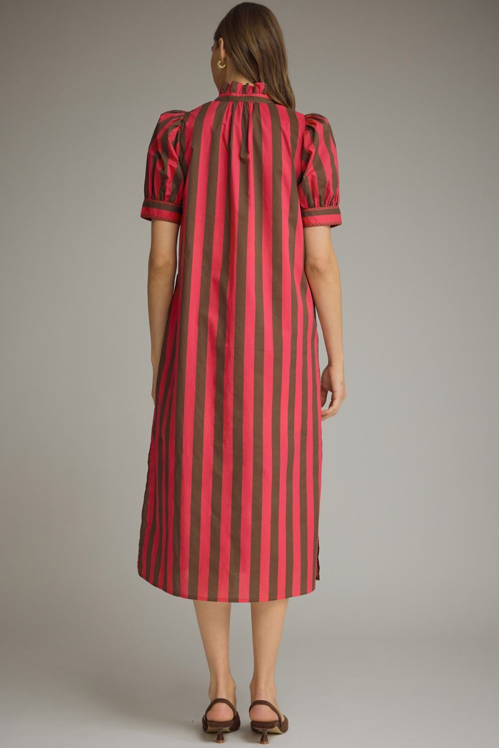 RED BROWN STRIPE MIDI