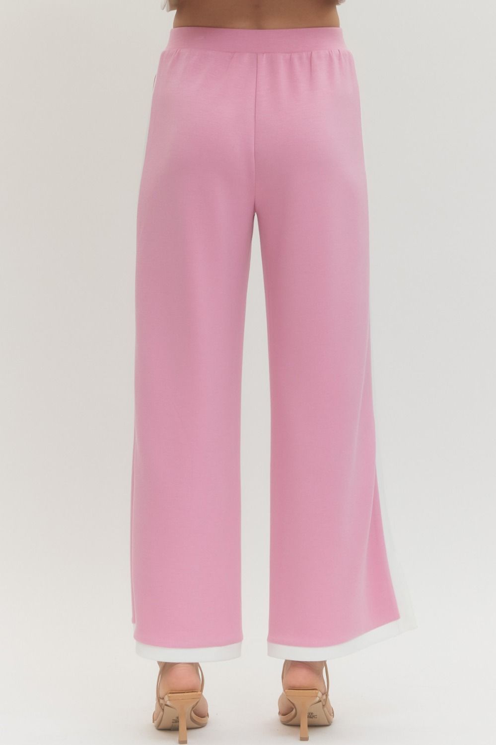 PINK IVORY CONTRAST WIDE LEG PANT