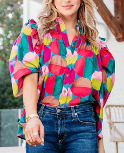 MODERN POP RUFFLE PUFF TOP