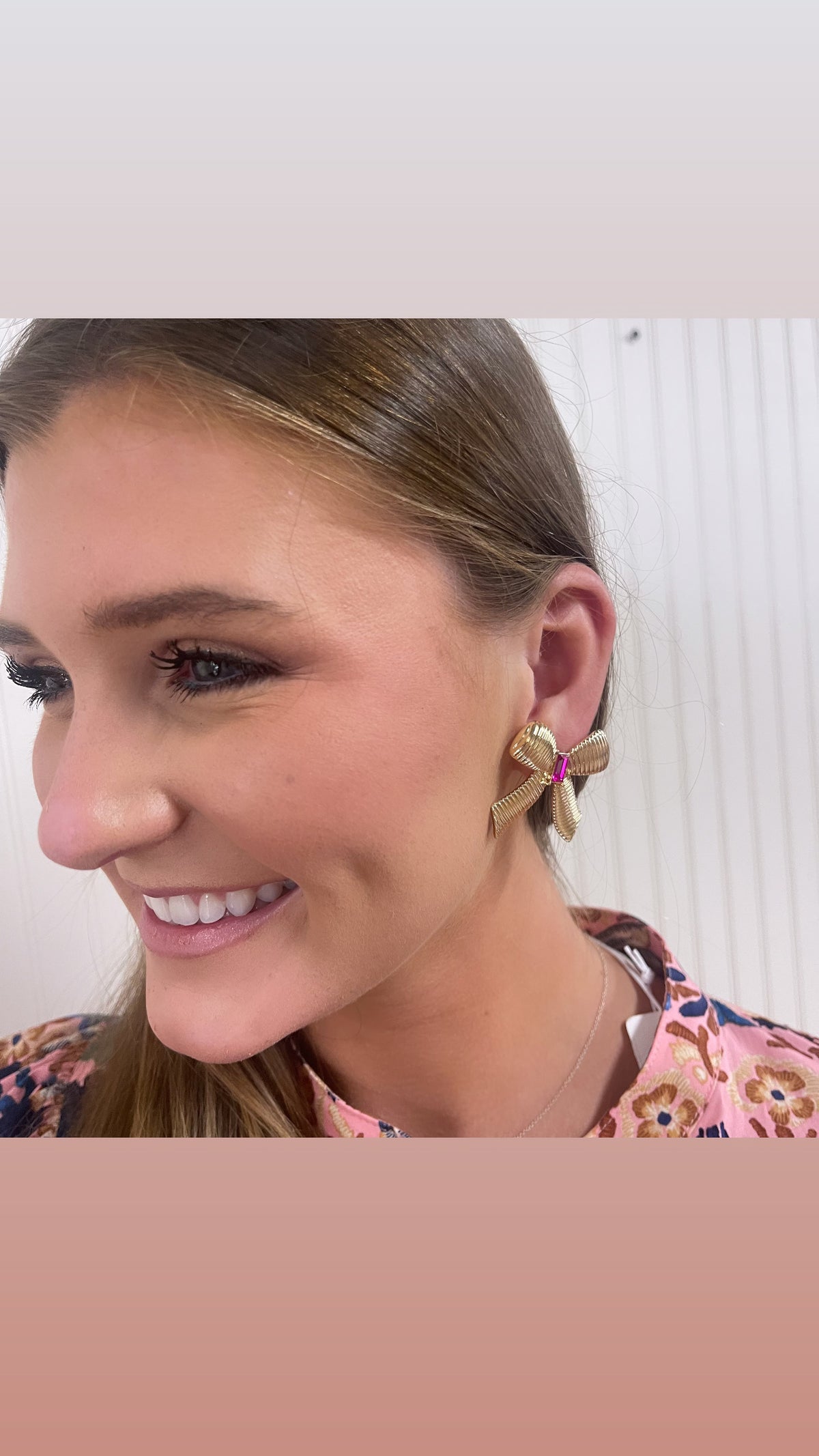 RHINESTONE BOW EARRINGS