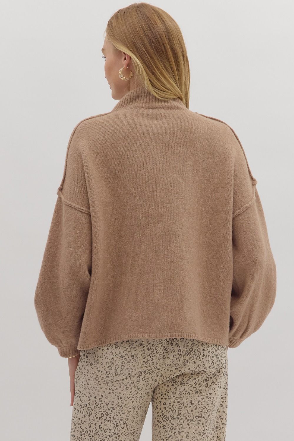 CAMEL GOLD BUTTON KNIT CARDIGAN